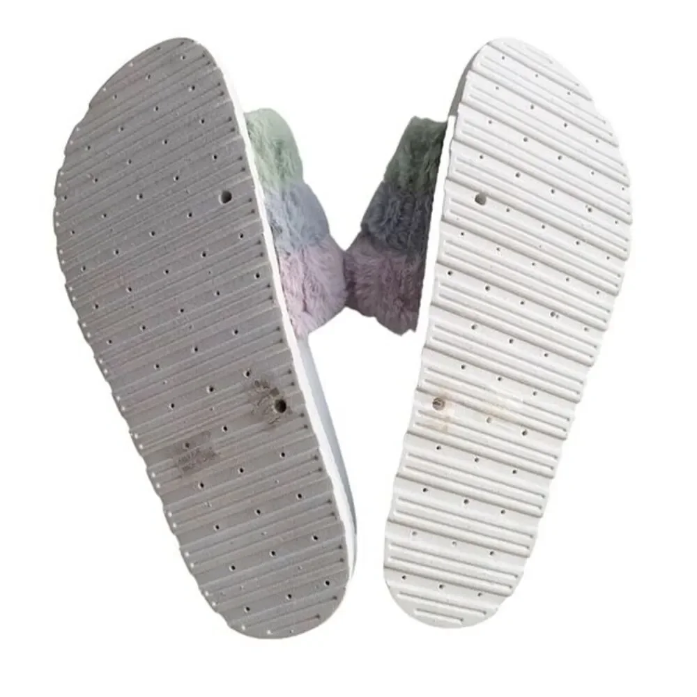 Chinese Laundry Sandal Womens Size 9 Open Toe Faux Fur Accent Platform‎ Slip On
